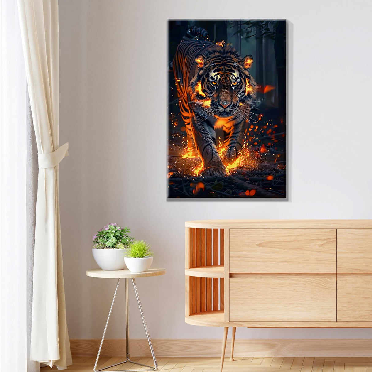 JOOZ Paint by Numbers Kit for Adults with Frame Tiger Paint by Number with Easel Animal Adult Paint by Number Kits on Canvas DIY Paint by Number for Adults for Gift Home Wall Decor 7.87x11.81 Inch JOOZ