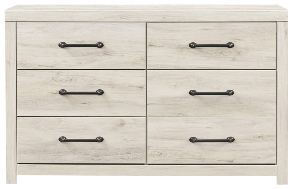 Signature Design by Ashley Cambeck Farmhouse Industrial 6 Drawer Dresser, Whitewash Signature Design by Ashley