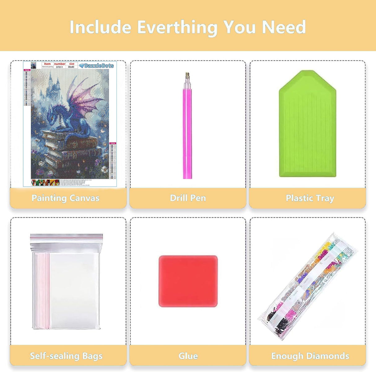 DAZZLEDOTS Dragon Diamond Painting Kits for Adults, Book Diamond Art Kits for Adults Beginner, 5D DIY Full Drill Diamond Dots Paintings for Home Wall Decor Gift 12X16 Inch DAZZLEDOTS