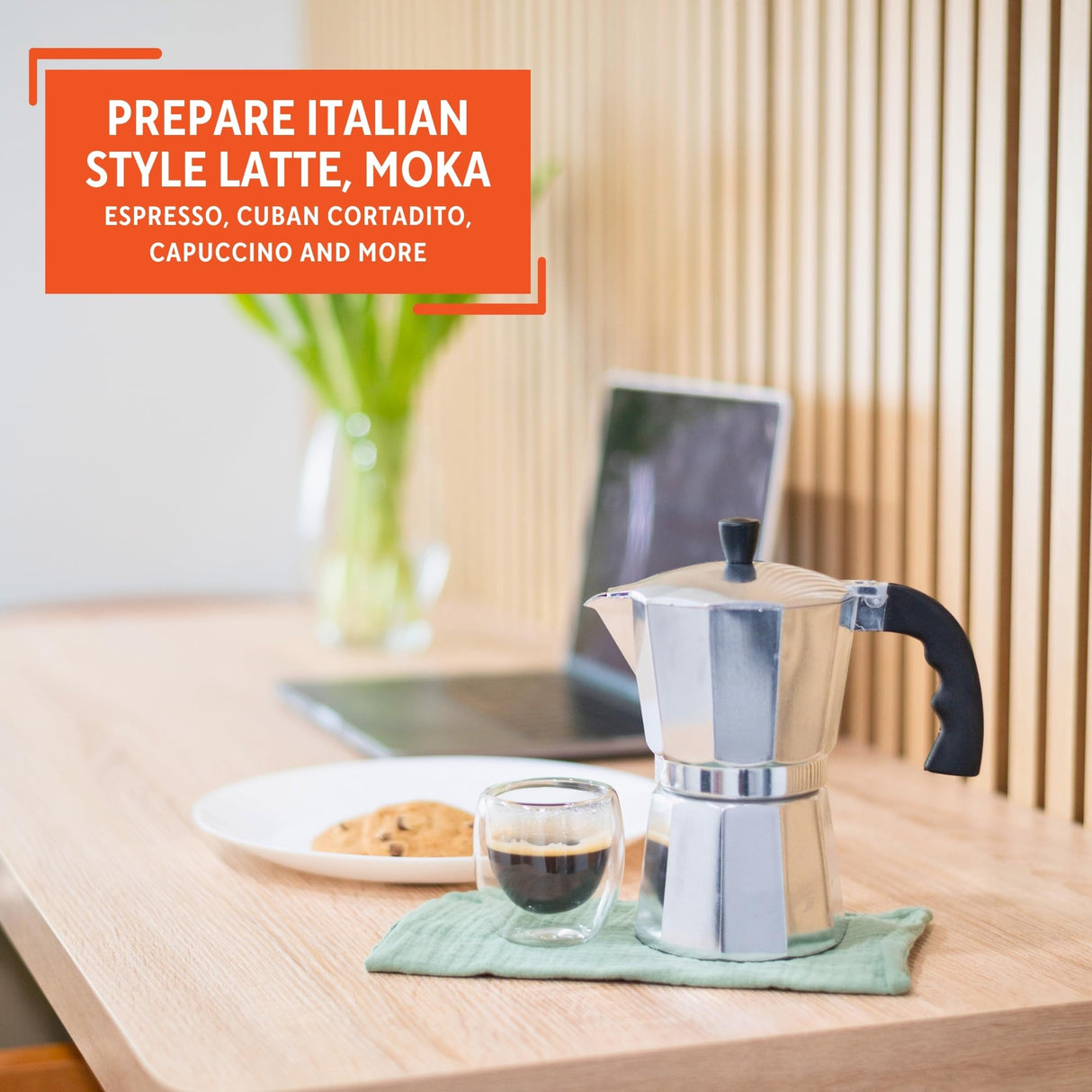 Imusa USA Aluminum Stovetop 6-cup Espresso Maker (B120-43V), Silver Imusa