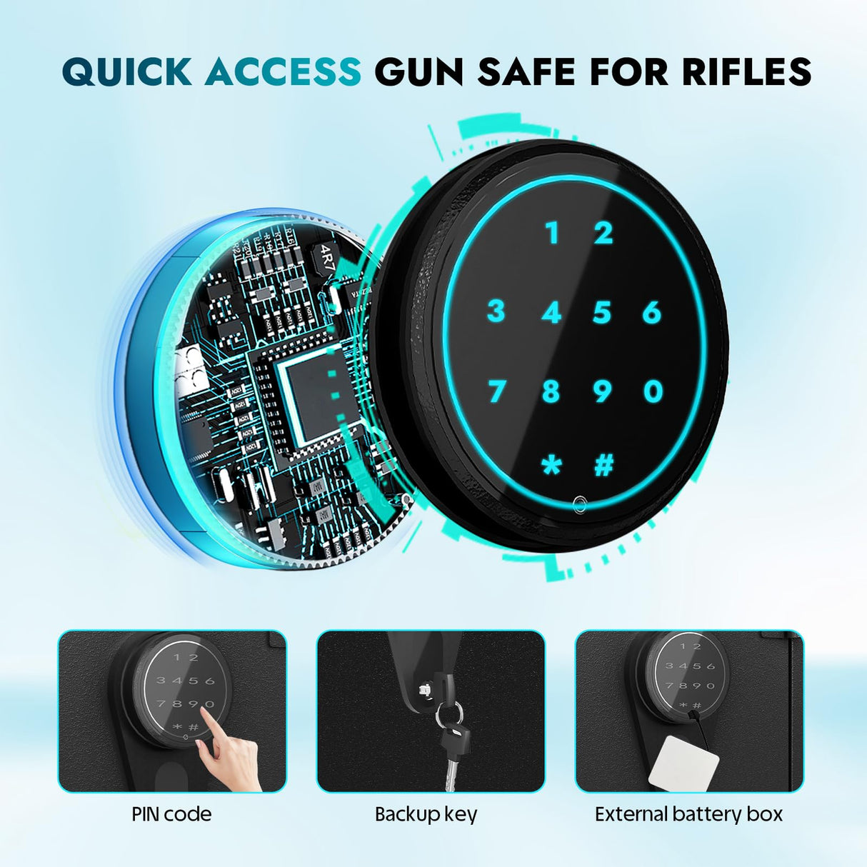 Karini 5 Rifle Gun Safes Gun Safe for Rifle and Pistols Quick Access Rifle Safe for Home Assembled Gun Cabinets for Rifles and Shotguns Long Gun Safe Clearance Gun Locker with Adjustable Shelf Karini