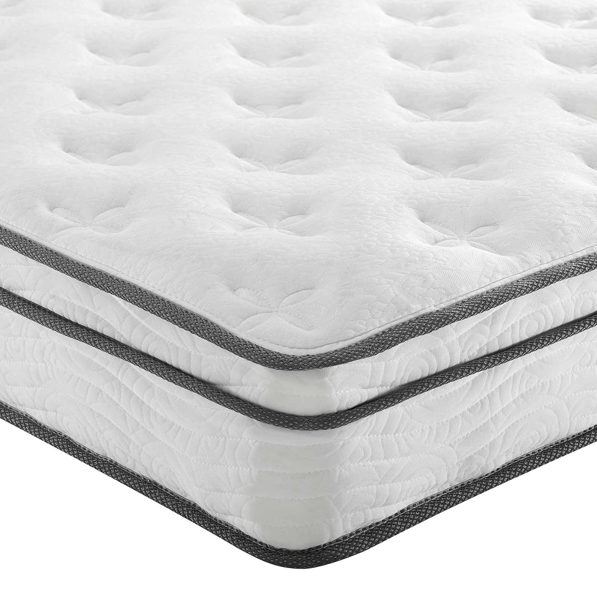 Modway Jenna 8” Innerspring and Memory Foam Twin Mattress With Individually Encased Coils, White Modway