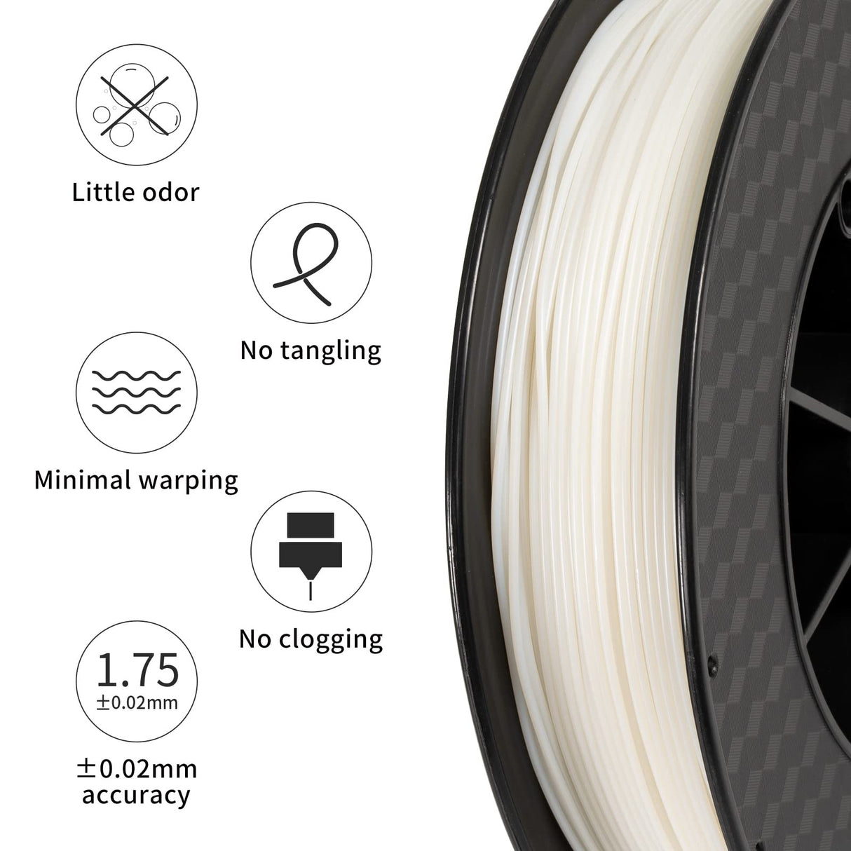 PVA Filament, Water Soluble Support 3D Printer Filament 1.75mm 0.5KG Spool for 3D Printers, Natural TRONXY