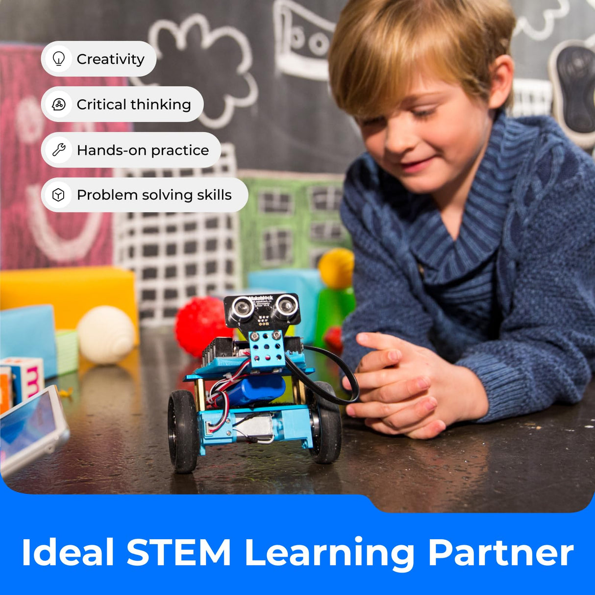 Makeblock mBot Ranger 3 in 1 Robotics for Kids Age 8-12, Coding Robot for Arduino Scratch Learning with Coding Box, 16 Coding Projects STEM Science Kit, Robot Toys Gift for Kids Ages 10+ Makeblock