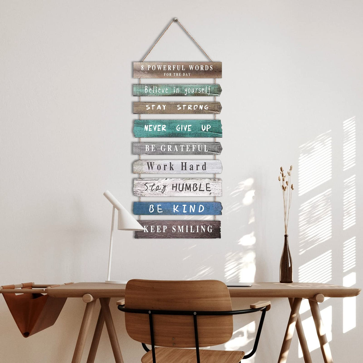 Inspirational Wall Art Decor for Office, Wooden Rustic Hanging Motivational Wall Art Decoration Sign, Inspiring Positive Quotes Wall Art for Home Living Room Bedroom Bathroom Classroom Gym 12"x24" Joyhawk