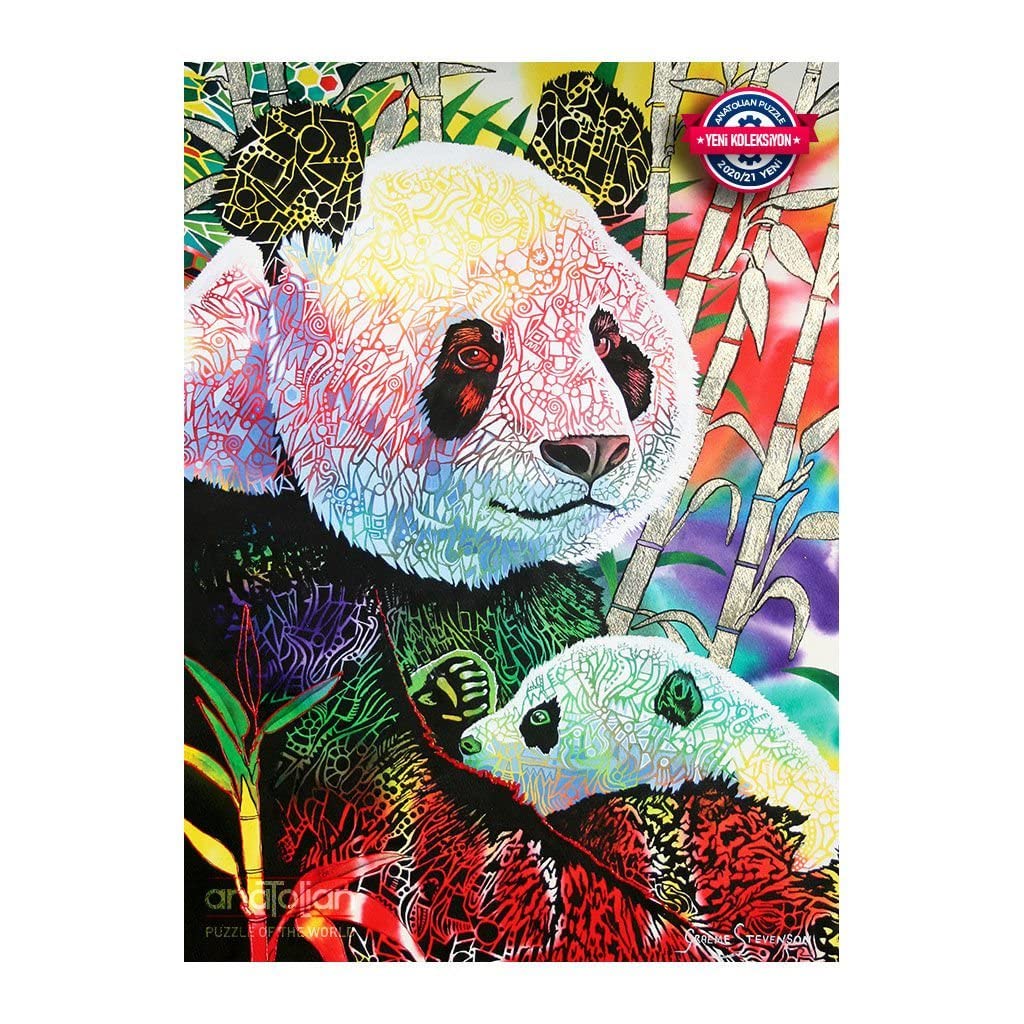 Anatolian Puzzle - Rainbow Panda - 1000 Piece Jigsaw Puzzle #1099, Multicolor Anatolian