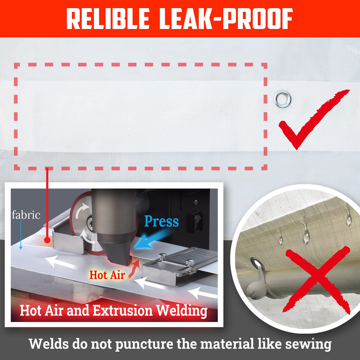 BenefitUSA 10x20' Waterproof Upgraded Carport Replacement Canopy Only Garage Top Cover Tent Shelter Tarp with Ball Bungee Cords,Frame is not Included BenefitUSA