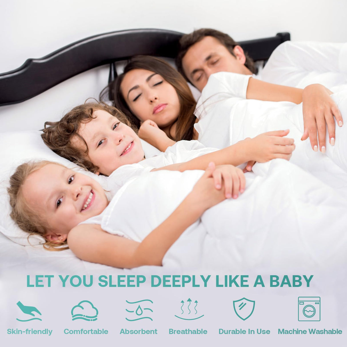 WINKAURA King Waterproof Mattress Encasement 76"x 80" Fits 16-18 Inch Deep, Zippered Mattress Protector Cover with Breathable Skin-Friendly Premium Terry Top Fabric WINKAURA