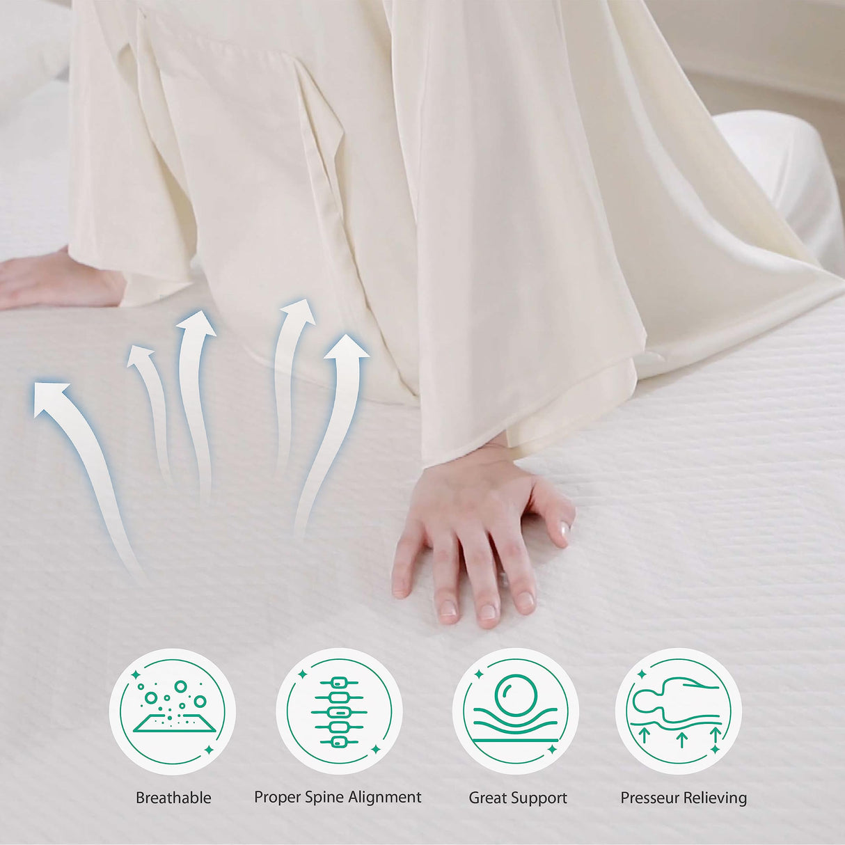 Dyonery Full Mattress - 8 Inch Green Tea Memory Foam Mattress- Full Mattress in a Box - CertiPUR-US Certified Fiberglass Free Mattress - Cooling Gel Layer - Medium Firm - 54"x75" Dyonery