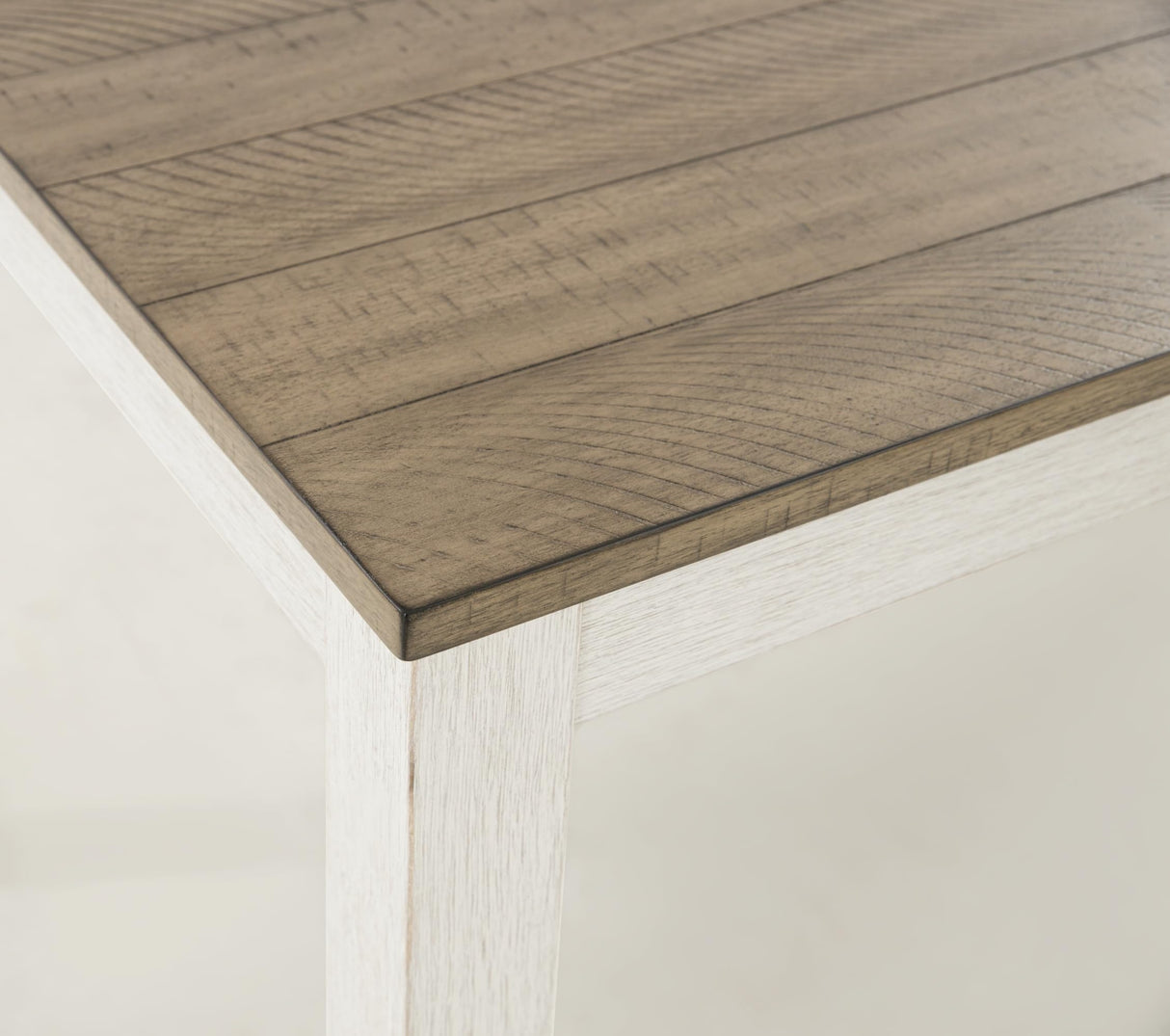 Signature Design by Ashley Skempton Modern Farmhouse Counter Height Dining Table and Upholstered Bar Stools, Set of 7, White & Light Brown Signature Design by Ashley