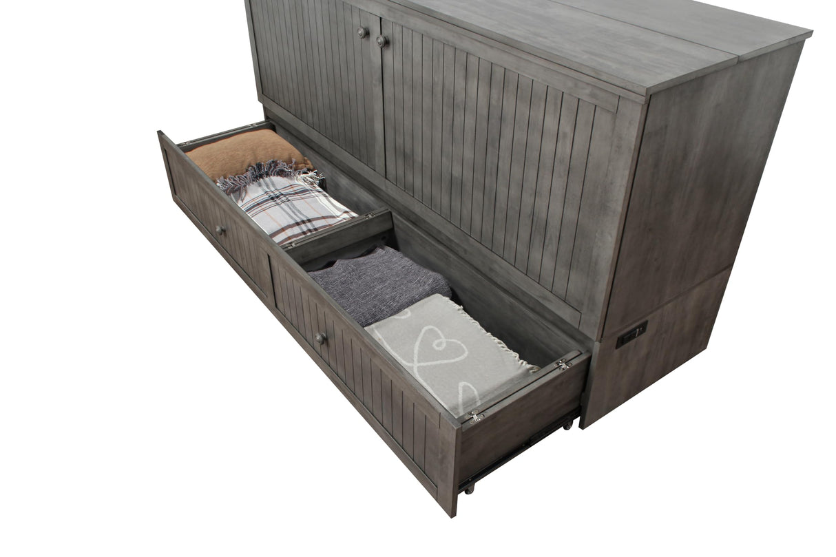 Mega Solutions Murphybedz Tuscany Murphy Cabinet Chest Bed with Charging Station 6 Inch, King (Galaxy Grey) Mega Solutions