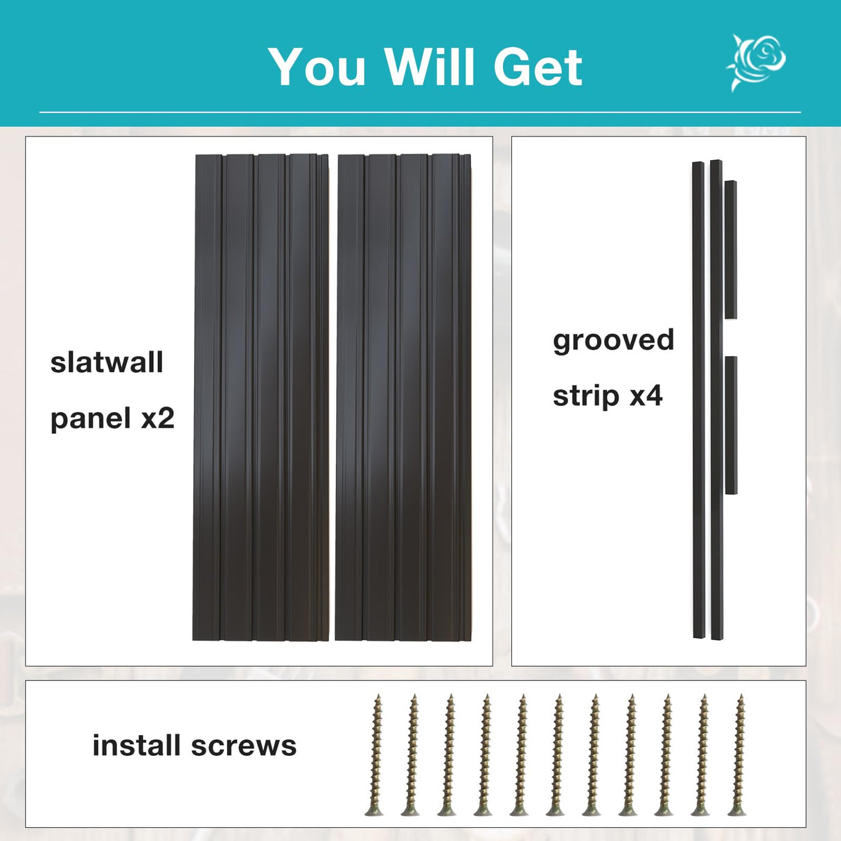 NeatiEase Slatwall Panel Wall Storage Systems, 2 x 4ft Slat Wall Paneling Garage Wall Organizer, Heavy Duty Wall Mounted PVC Wall Rack (Black) NeatiEase