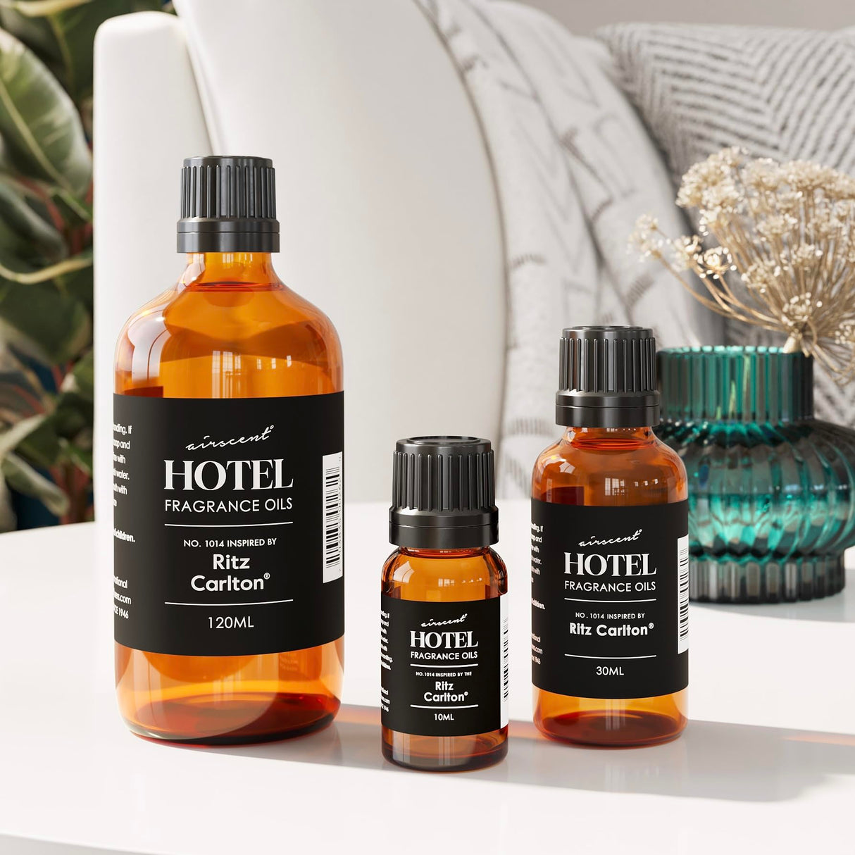 AirScent Hotel Diffuser Oil Inspired by The Ritz Carlton Hotel Scent - Premium Fragrance Oil No. 1014 for Ultrasonic and Waterless Diffusers and Crafting - 10 mL, 0.34 fl oz Glass Dropper Bottle Air-Scent