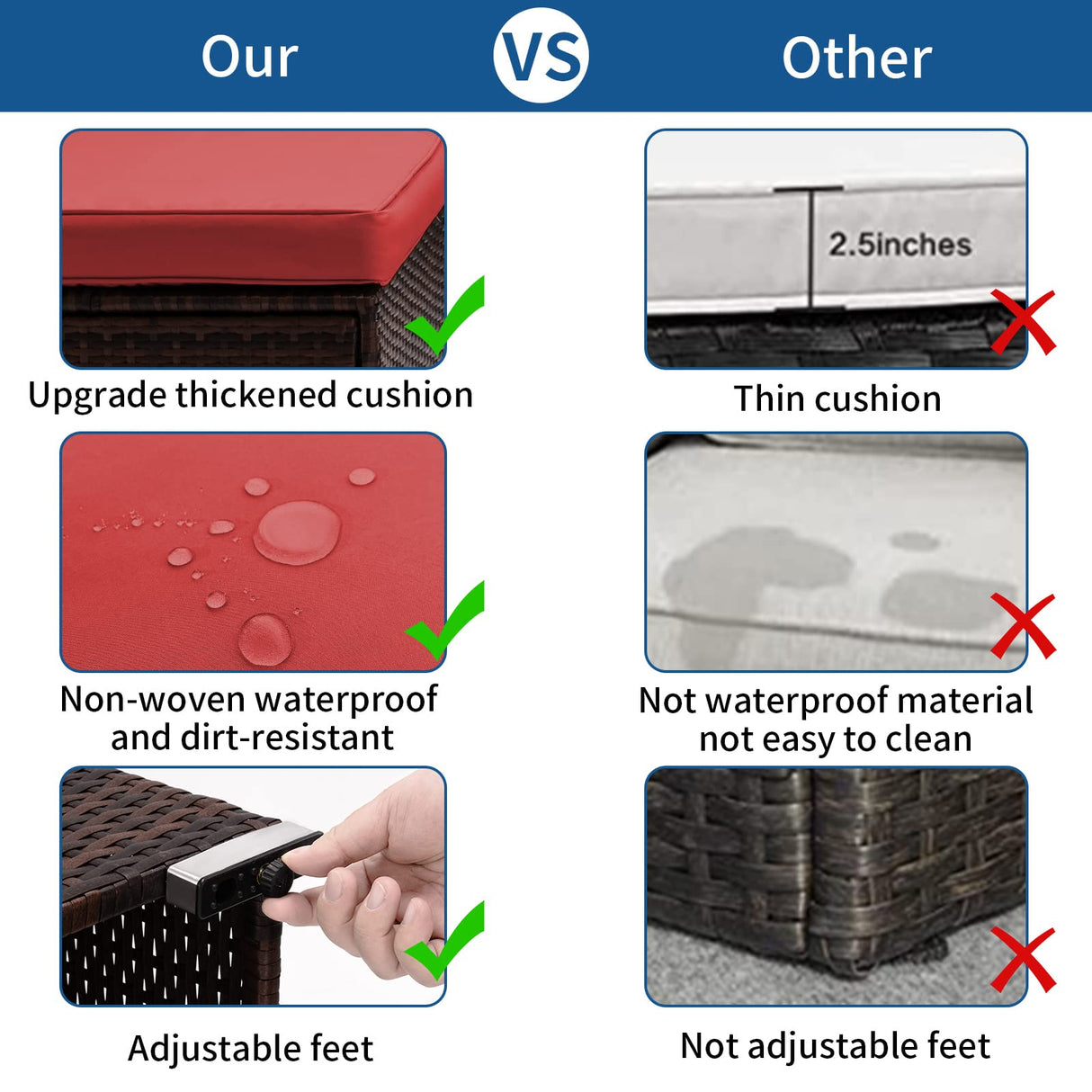 Amopatio Outdoor Patio Furniture Set with Gas Fire Pit Table, 15 Pieces Patio PE Wicker Pit Sectional Sofa, 44" Glass Gas Fire Patio Sectional Furniture with Burgundy Cushions, Coffee Tables, Covers Amopatio