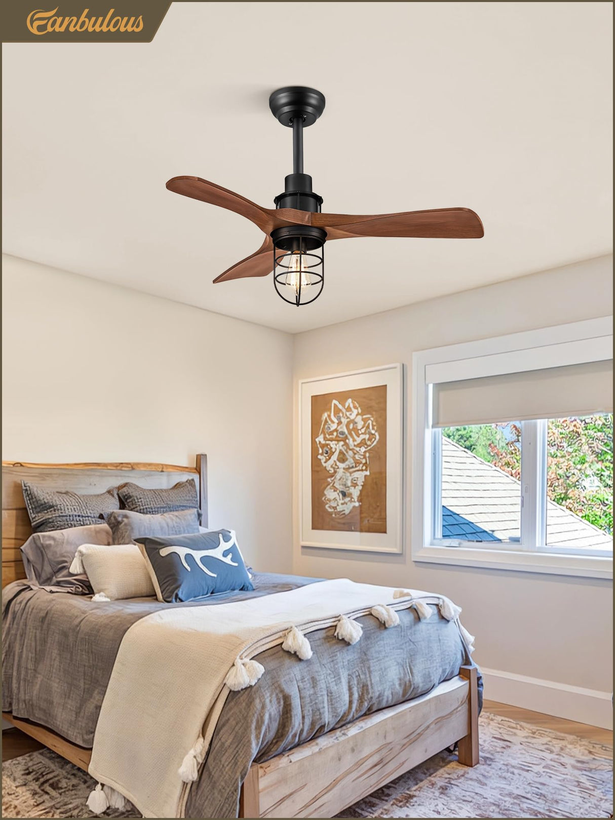 Fanbulous 36Inch Ceiling Fans with Lights and Remote Control Farmhouse Flush Mount Ceiling Fan with 6-Speeds,Low Profile Ceiling Fans with Quiet Reversible DC Motor for Patio Living Room Bedroom Fanbulous