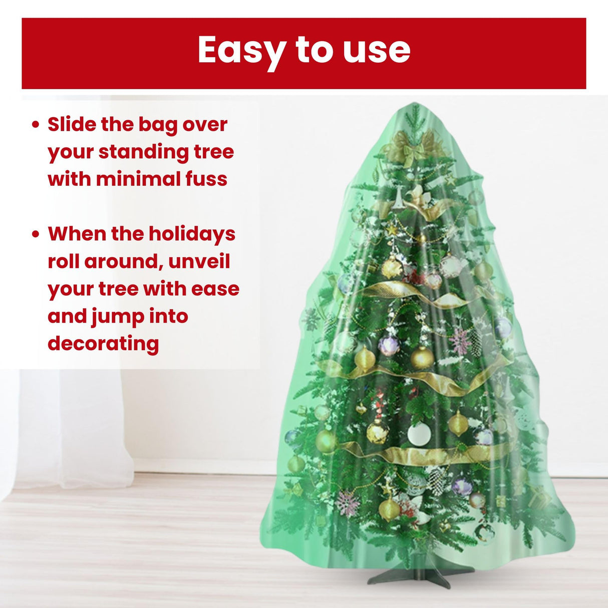 VicMore Christmas Tree Disposal & Removal Bag (9x6 ft) – Heavy-Duty, Tear-Resistant, Odorless PE Cover for Real or Artificial Xmas Trees – Extra Large, Dustproof & Multi-Use, Green VICMORE