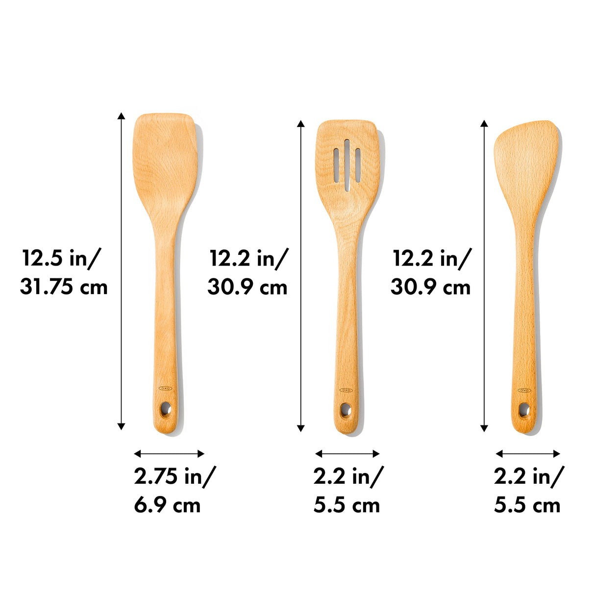 OXO 3 Piece Good Grips Wooden Turner Set, large OXO