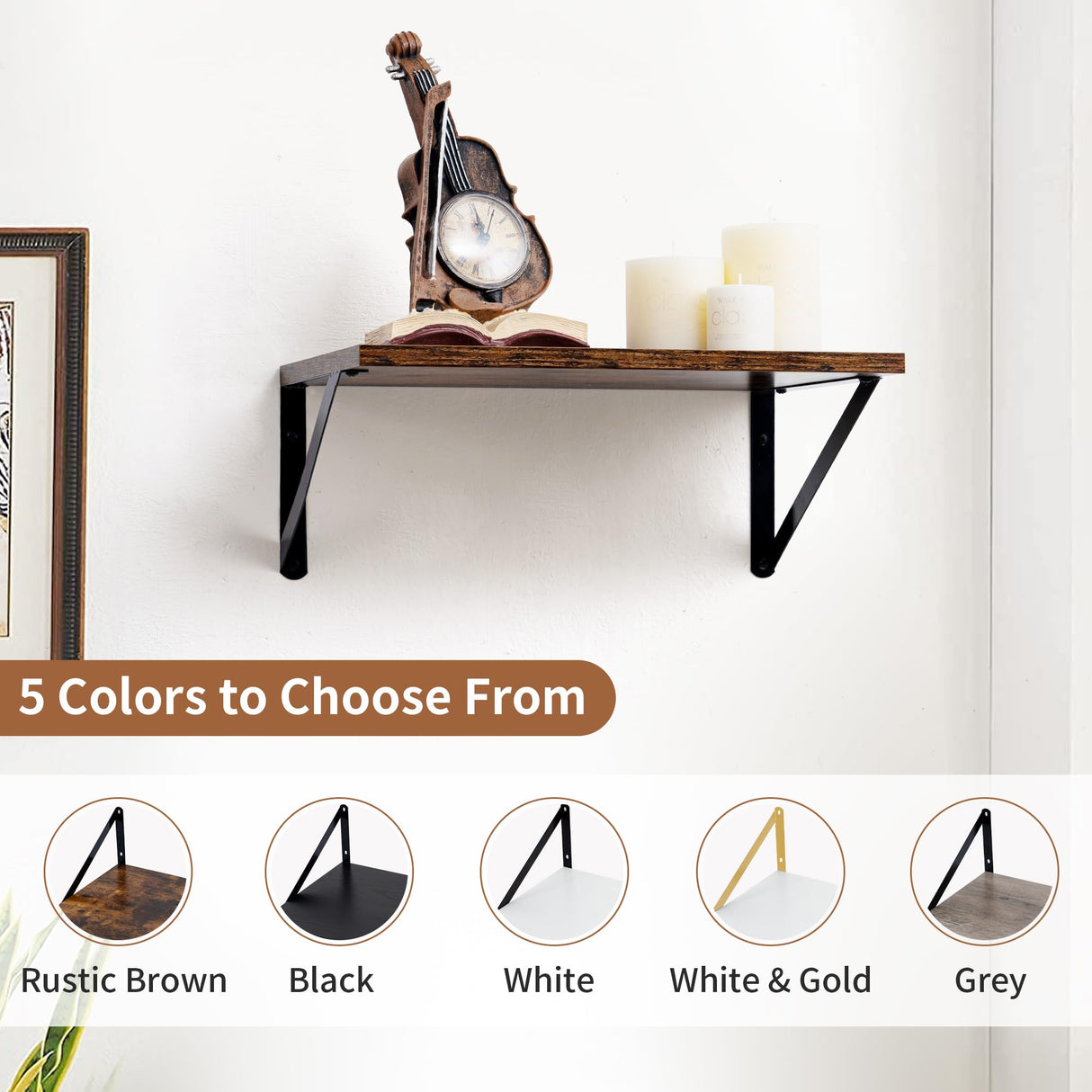 Axeman Deep Floating Shelves, 16W x 12D Rustic Wood Floating Shelves Set of 2, 12 Inch Deep Large Floating Shelves for Wall Decor, Hanging Shelves for Farmhouse Kitchen Bathroom Bedroom - Rustic Brown Axeman