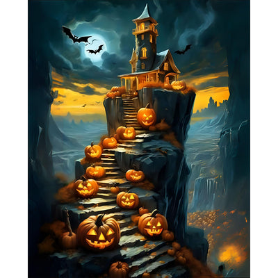 cviokrdu Halloween Paint by Numbers Kit for Adults - Castles Adult Paint by Number Kits Without Frame, DIY Halloween Oil Painting for Gift Home Wall Decor (16x20inch)