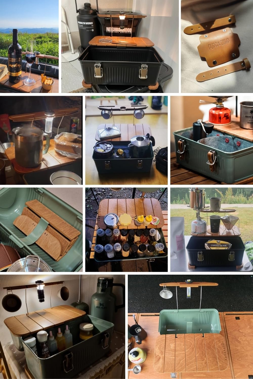 Generic Stanley Lunch Box Accessories for 10qt, 9.5L PUPACAMP Handmade Wood Table (Single Lantern Hanger Kit), Natural, st-pupa-01 Generic