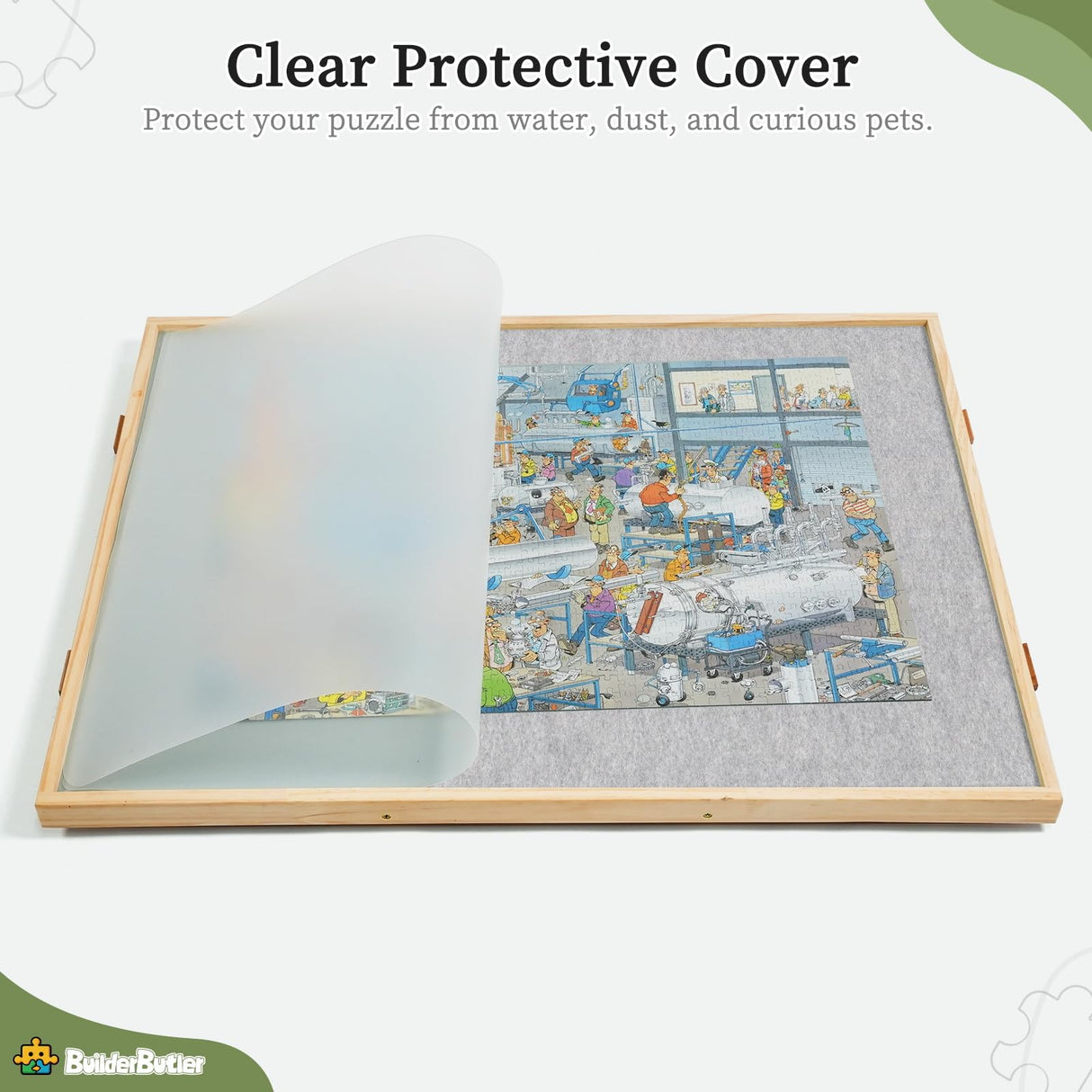 BuilderButler 2000 Pieces 2-in-1 Tilting & Rotating Puzzle Board, 40.16"x28.5"Portable Puzzle Table with 4 Drawers & Cover BuilderButler