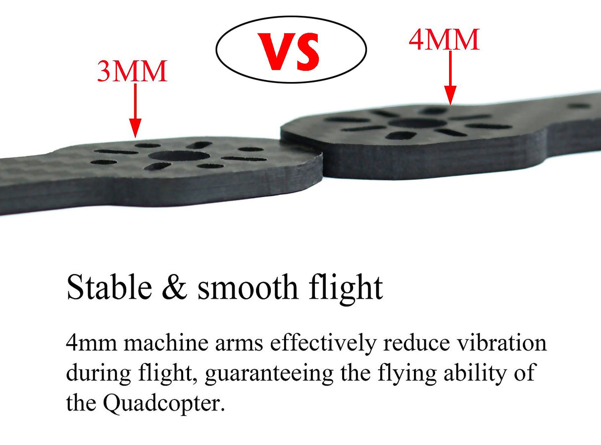 Readytosky 250mm FPV Racing Drone Frame 5 Inch Carbon Fiber Quadcopter Frame Kit with 4mm FPV Frame Arms+Lipo Battery Strap Readytosky