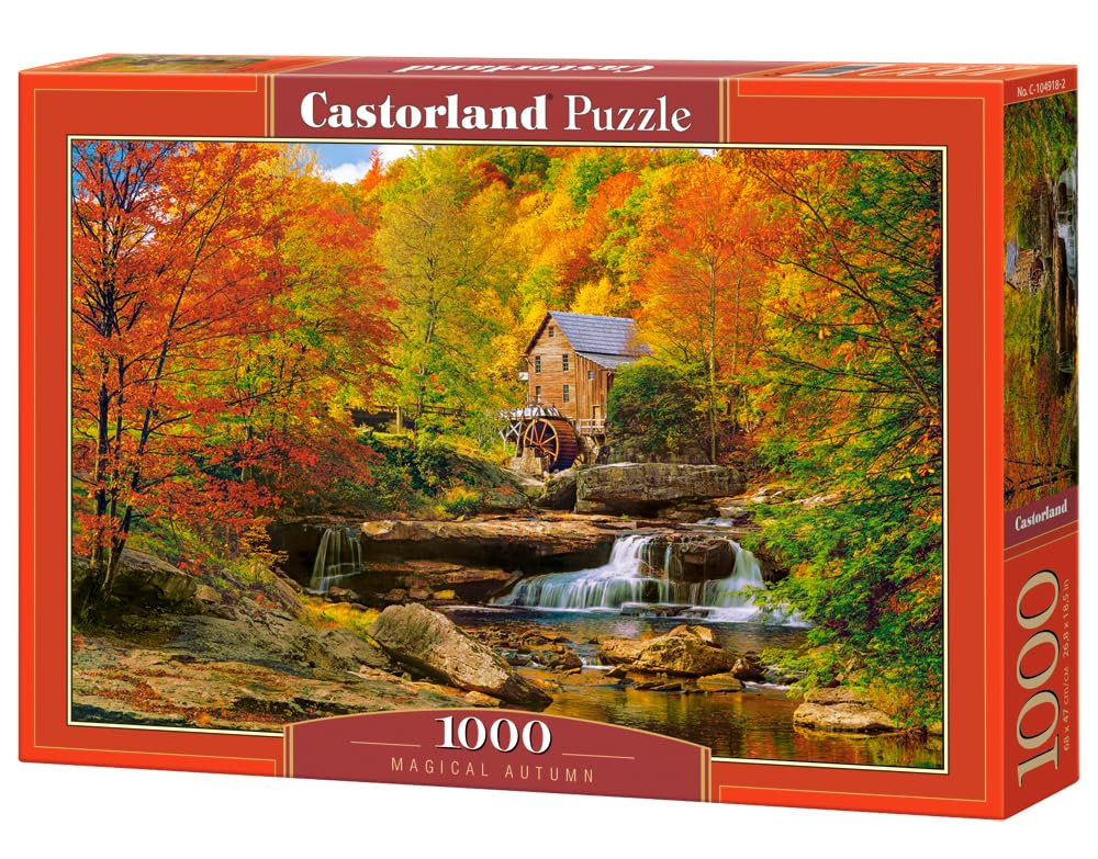 CASTORLAND 1000 Piece Jigsaw Puzzles, Magical Autumn, Water mil, Nature Puzzles, Waterfall, Adult Puzzle, Castorland C-104918-2 Castorland