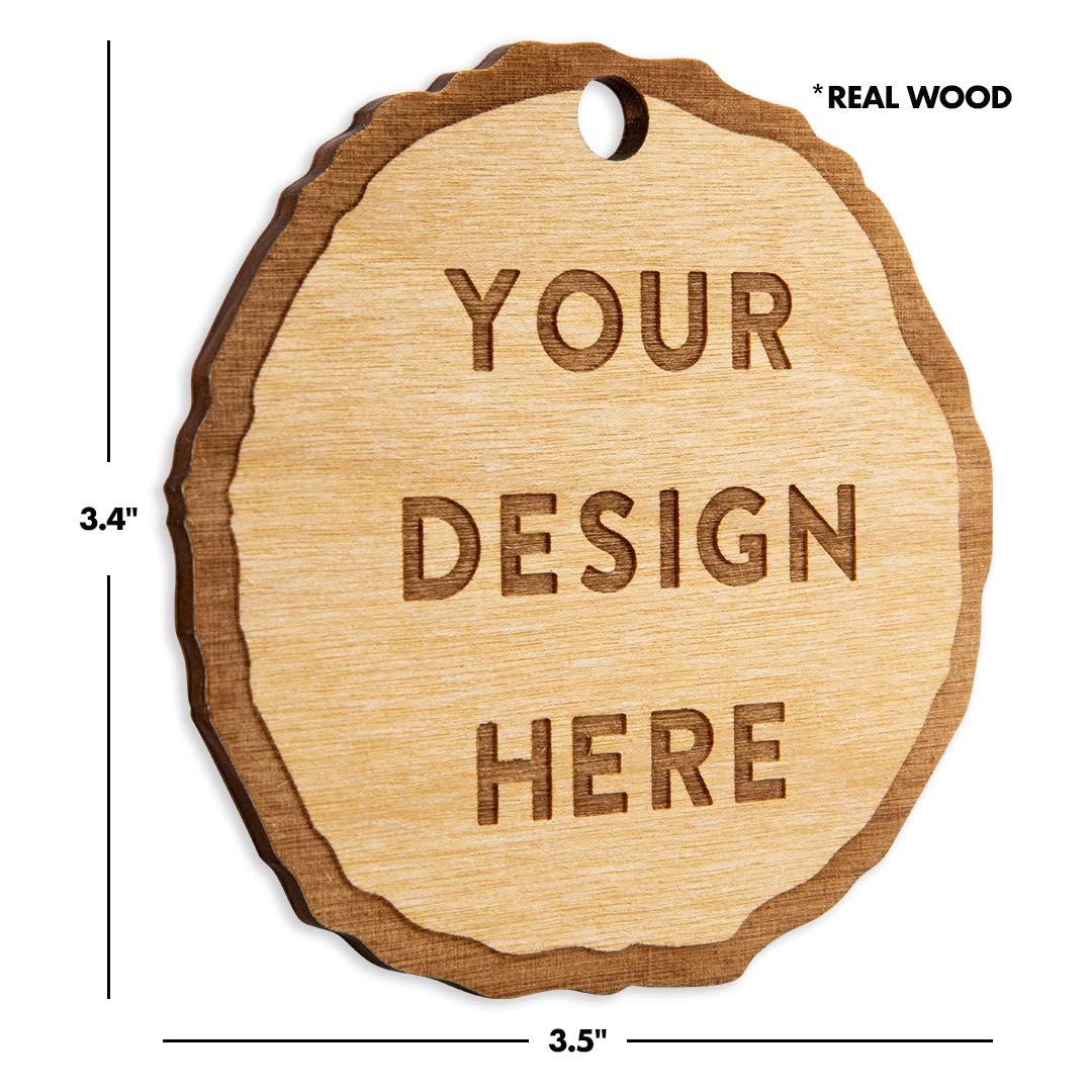 Andaz Press Personalized Baby 1st Christmas Real Wood Rustic Farmhouse Keepsake Christmas Ornament, Engraved Wood Slab, My First Christmas, Sophia Anne 2024, Rustic Laurel Leaves, 1-Pack Andaz Press