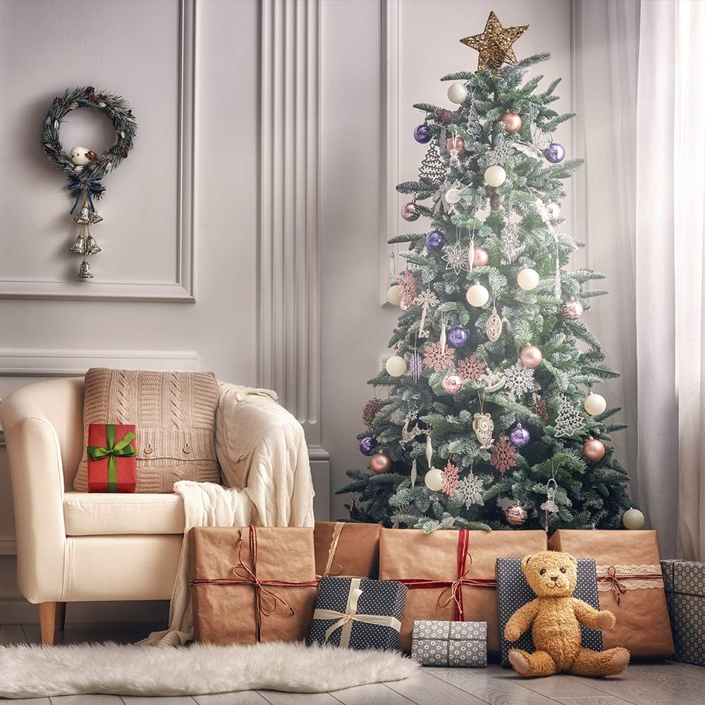 Brizled Christmas Tree Topper, 12-inch Rattan Star Treetop with 10 Warm White Lights, 120V UL Certified Xmas Tree-top Star Lights for Christmas Tree Ornament Indoor Party Home Decoration Brizled