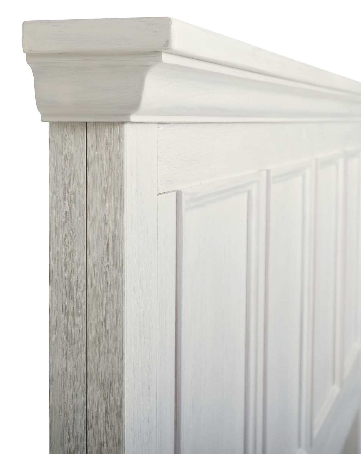 OSP Home Furnishings Farmhouse Basics King Headboard Only, Rustic White Finish OSP Home Furnishings