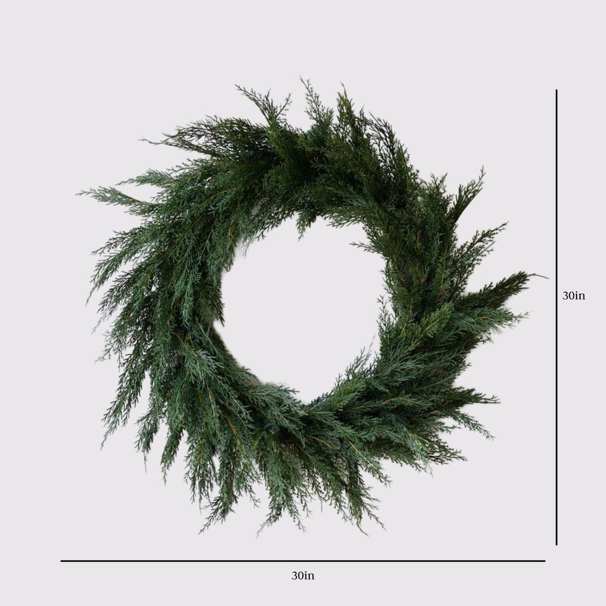 CG Hunter Holiday Collection Cedar Wreath, Premium Artificial Indoor and Outdoor Large 30" Cedar Christmas Wreath, Christmas Decorations and Holiday Greenery CG Hunter