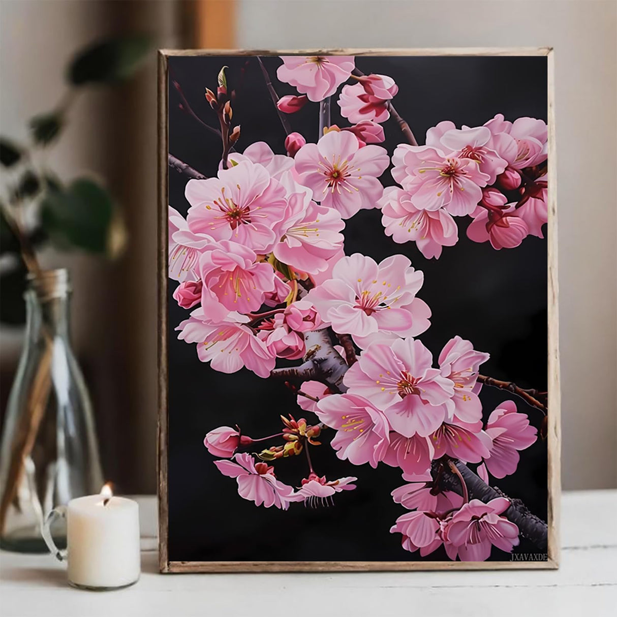 Diamond Painting Kits The Beautiful Blooming Cherry Blossoms Diamond Art Kits for Adults Japanese Painting Crafts Home Wall Decor DIY 5D Gem Art Perfect for Relaxation 12x16 inch JXAVAXDE