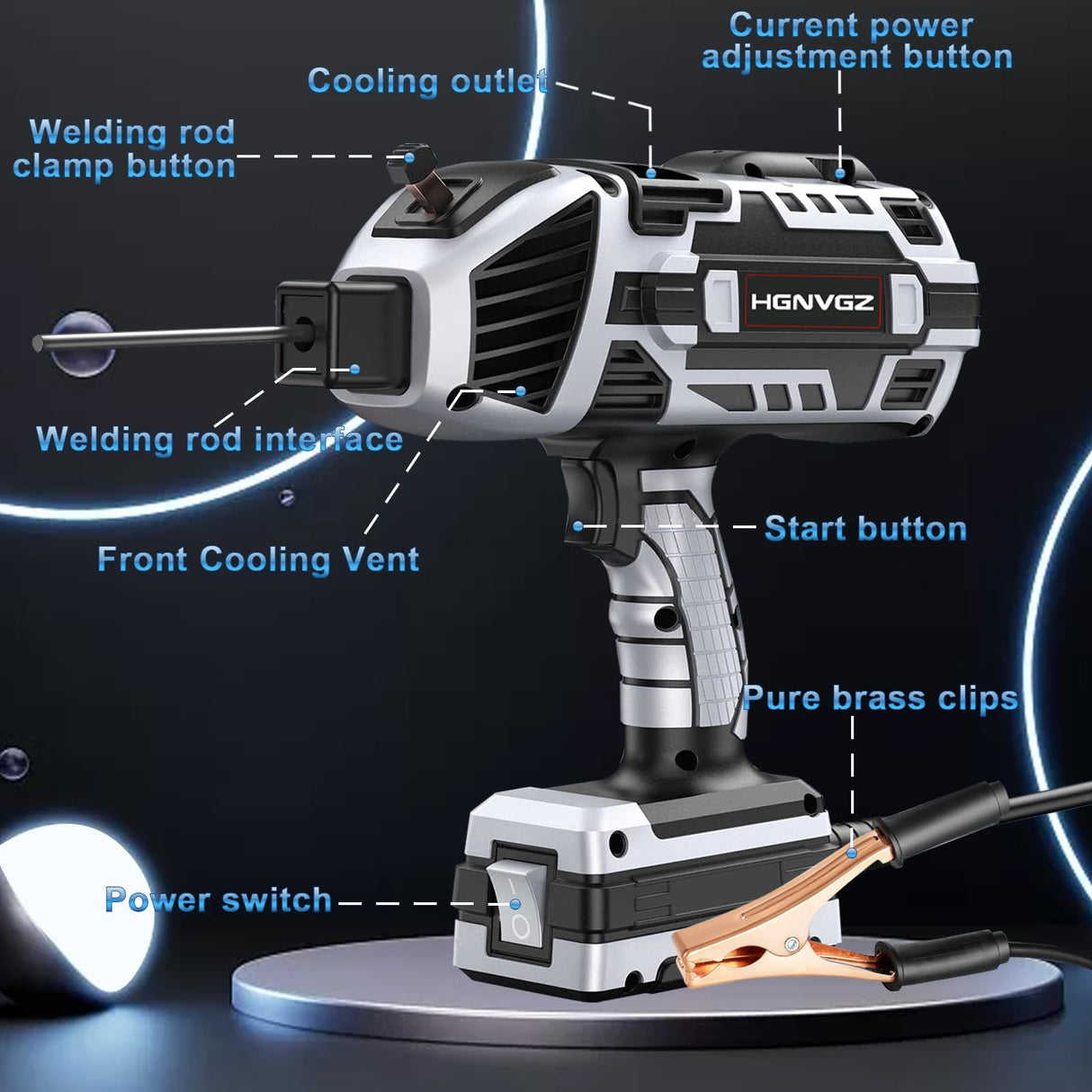Welding Machine Handheld,20-120A 110V Portable Stick Welder 20pcs Rods,IGBT Hand Held Welder Machine withHot Start Arc Force Anti-stick ARC Welder Gun,6 Variable Current Adjustment (Grayish black) HGNVGZ