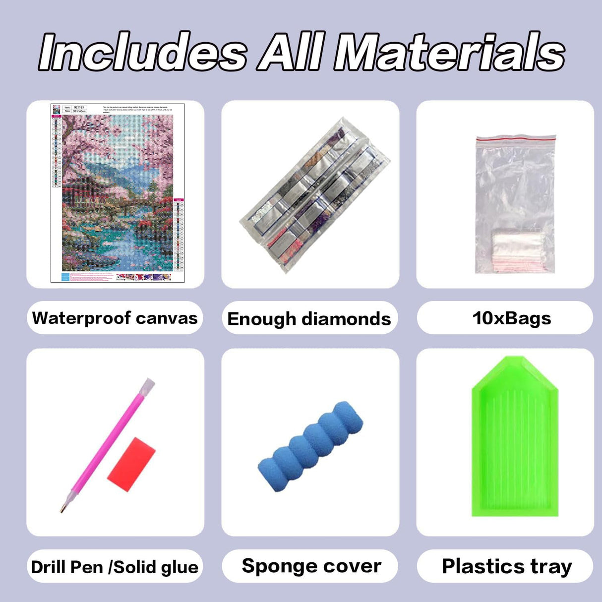 Cherry Blossoms Diamond Art Kits for Adults, DIY Landscape Diamond Painting Kits for Beginners, 5D Full Round Drill Diamonds Art Painting for Home Wall Decor Gift 12x16 Inch Generic