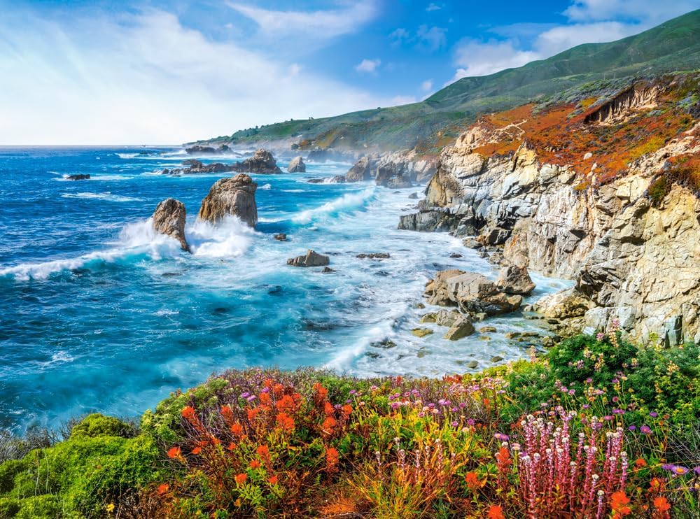 CASTORLAND 2000 Piece Jigsaw Puzzles, Big Sur Coastline, California, USA, Coastal Landscape, Breathtaking View Puzzle, Adult Puzzle, Castorland C-200856-2 Castorland