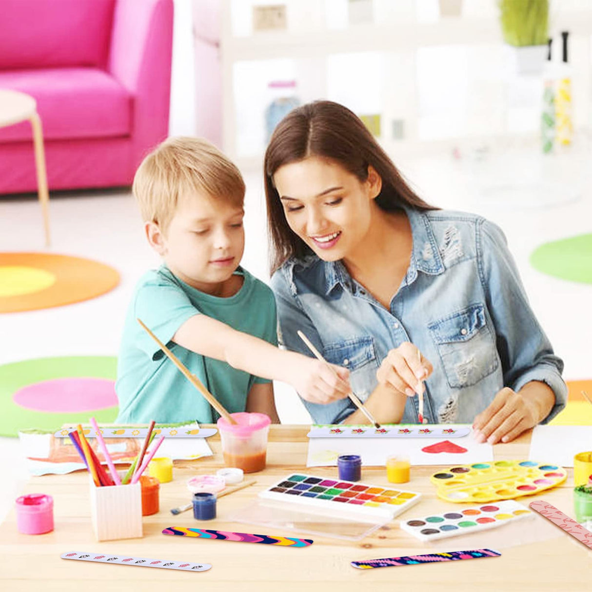 HappyHapi 42 Pack Slap Bracelets White, 8.7 x 1.2 Inch DIY Slap Bands Party Favors for Birthday,Halloween,Christmas, Blank Soft Wristband School Craft Projects, DIY Painting, Corsage, Vinyl Wrapping HappyHapi