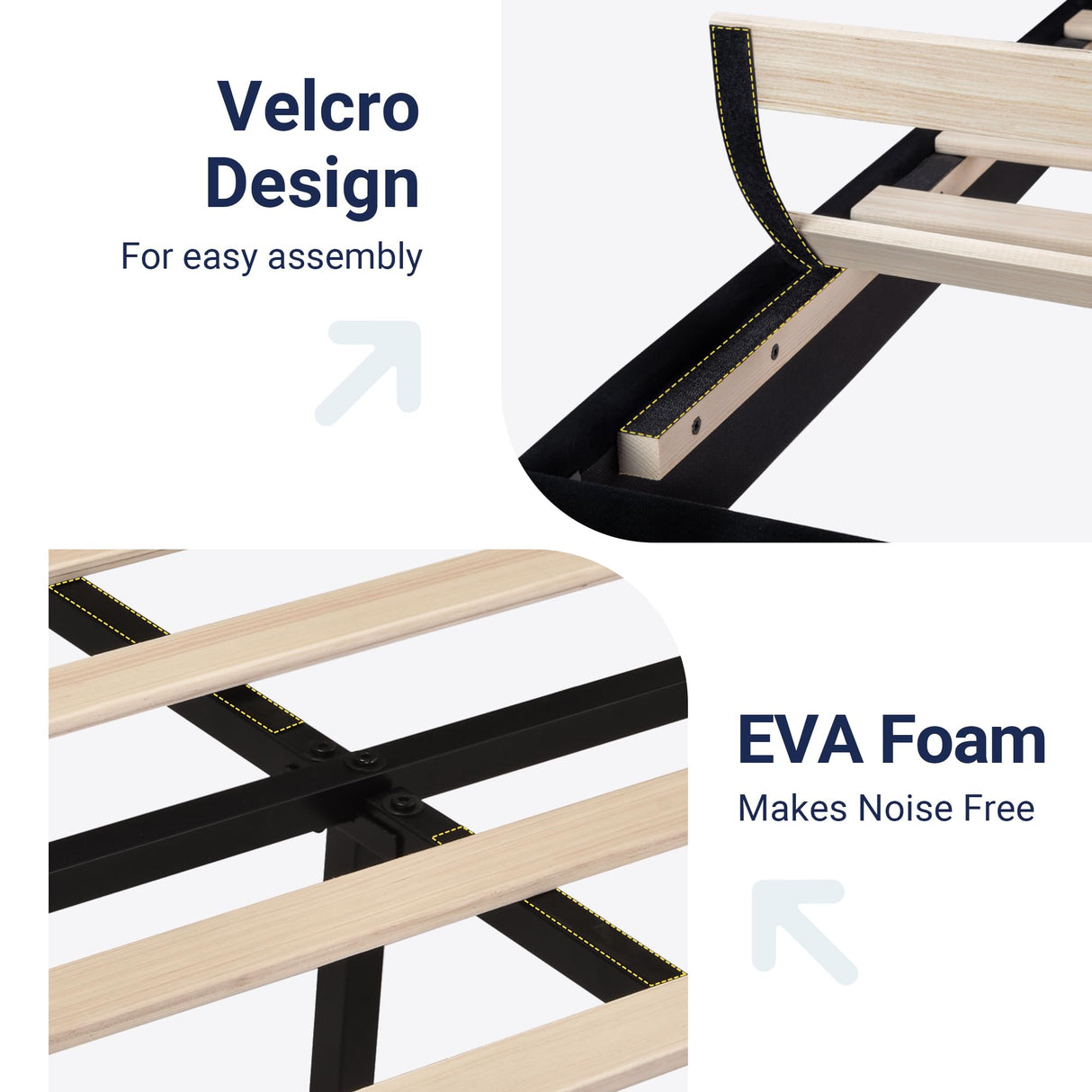 Allewie Full Size Platform Bed Frame with Velvet Upholstered Headboard and Wooden Slats Support, Fully Upholstered Mattress Foundation/No Box Spring Needed/Easy Assembly, Black Allewie