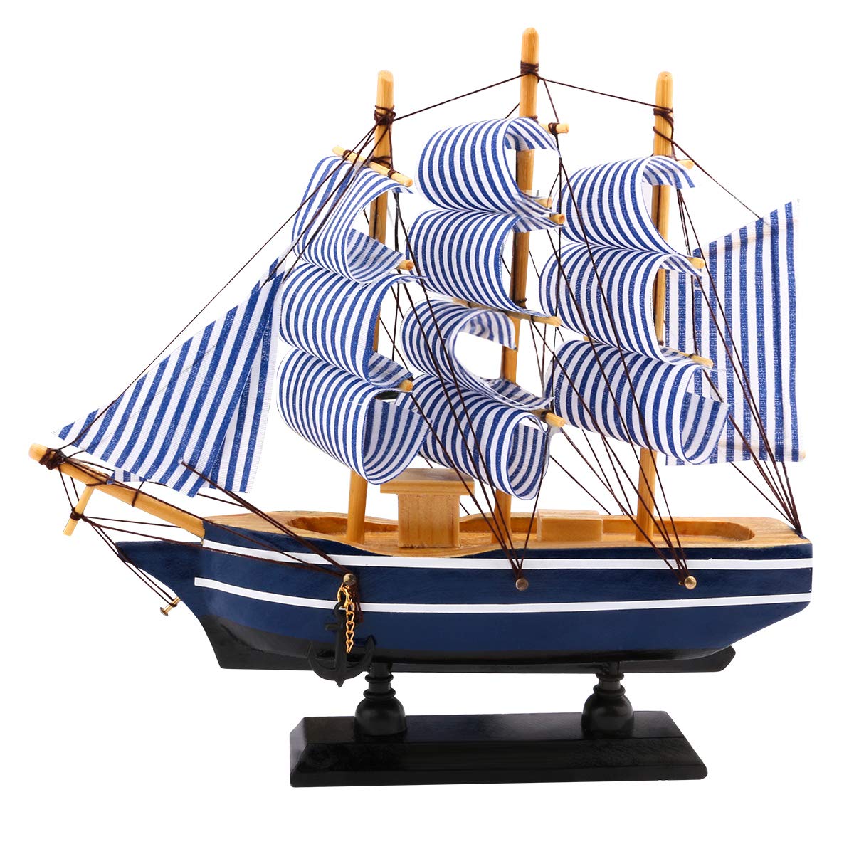 Dedoot Sailboat Model Decor, Wooden Sailing Boat Nautical Decor 7"x8" Model Ship for Ocean Theme Party and Room Decoration, Photo Props dedoot