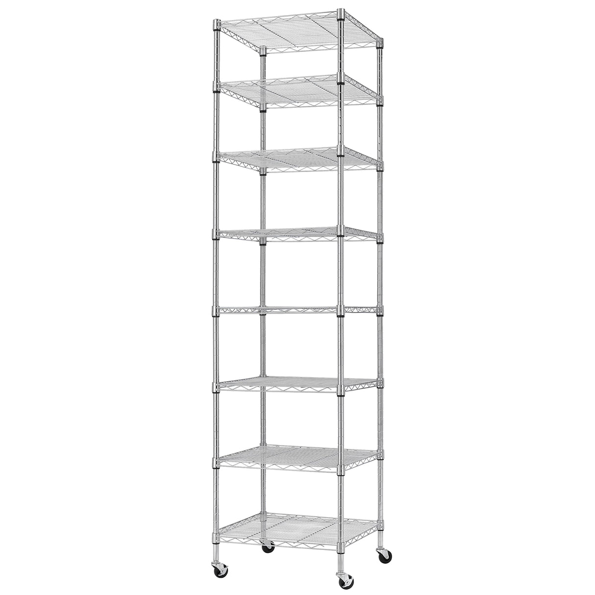 Finnhomy Heavy Duty 8 Tier Wire Shelving with Wheels 18x18x72.8-inches 8 Shelves Storage Rack Thicken Steel Tube, Pantry Shelves for Storage, Finnhomy