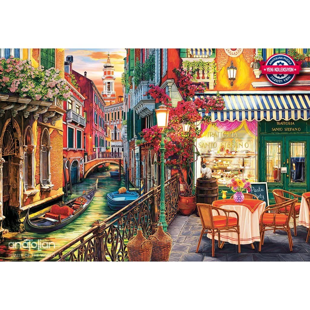 Anatolian Puzzle - Venetian Cafe - 2000 Piece Jigsaw Puzzle #3952, Multicolor Anatolian