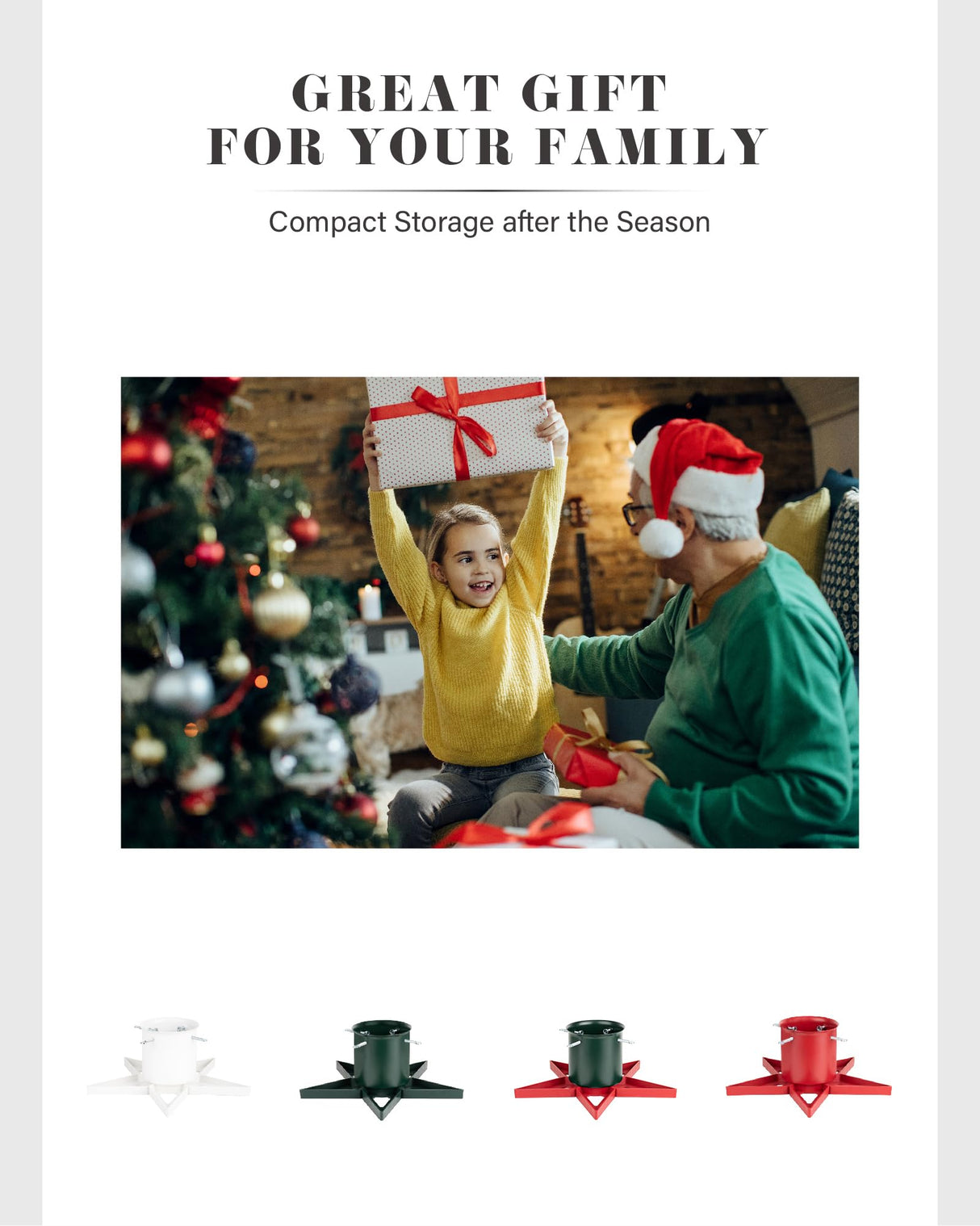 Christmas Tree Stand for 6ft Real Tree Green Christmas Tree Holder for Holiday Home Party Christmas Tree Decorations Fits Up to 4.7" Live Xmas Tree Trunks Tree Nest