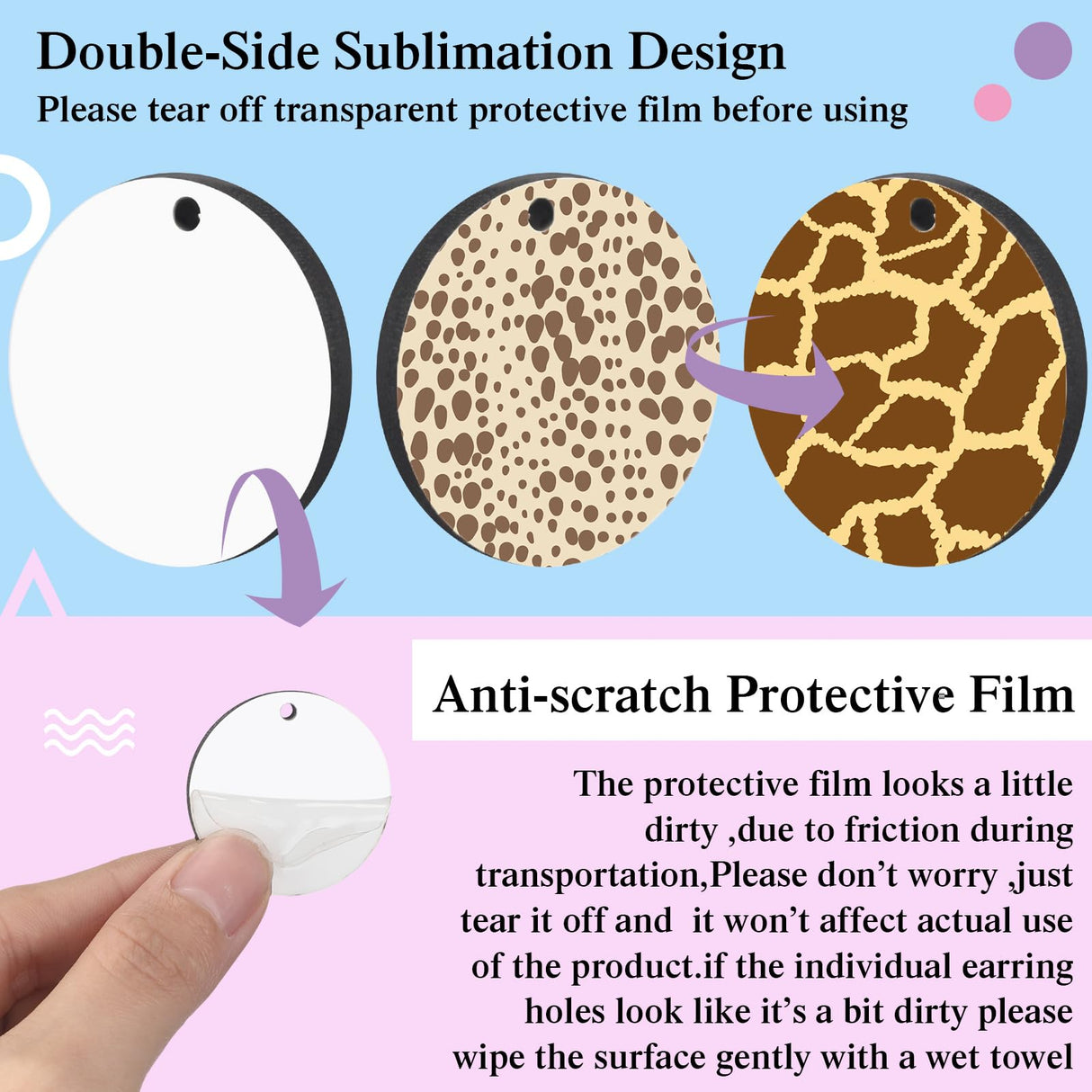 Riceshoot 800 Pieces Sublimation Earring Blanks Bulk with Earring Hooks, Jump Rings, Ear Plugs, Earring Cards Holder and Transparent Packaging Bags Unfinished MDF Earrings for DIY Making (Round) Riceshoot