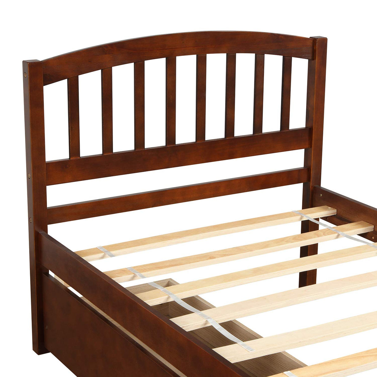 Harper & Bright Designs Twin Bed Frame, Wood Platform Bed with Storage Drawers and Headboard (Walnut) Harper & Bright Designs