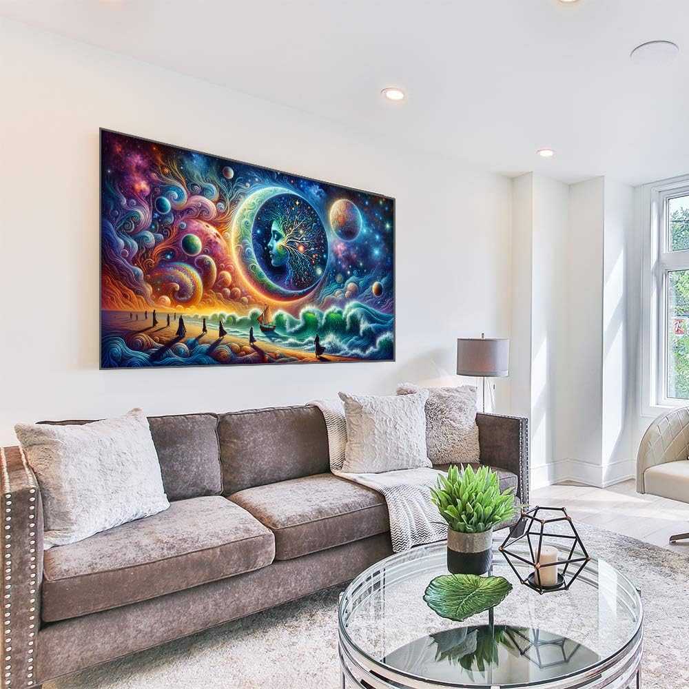 mrpwnle 5D Diamond Painting Kits for Adults, DIY Large Size Moon Diamond Art Kits for Adults, Abstract Landscape Full Drill Gem Art Kits for Home Wall Decor Gifts 27.5 X 15.7 Inch mrpwnle