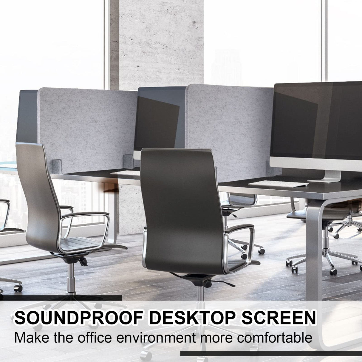 10 Pcs Acoustic Desk Divider 16 x 24 Inch Table Freestanding Privacy Panel Visual Distractions and Noise Reducing Cubicle Sound Proof Dividers Sound Absorbing Furniture Partitions(Anthracite Gray) Fabbay