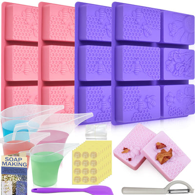 Artcome DIY Soap Making Kit – Molds, Measuring Tools & Packaging for Handmade Soaps - DIY Soap Making Tools for Beginners & Professionals - Ideal for Gift