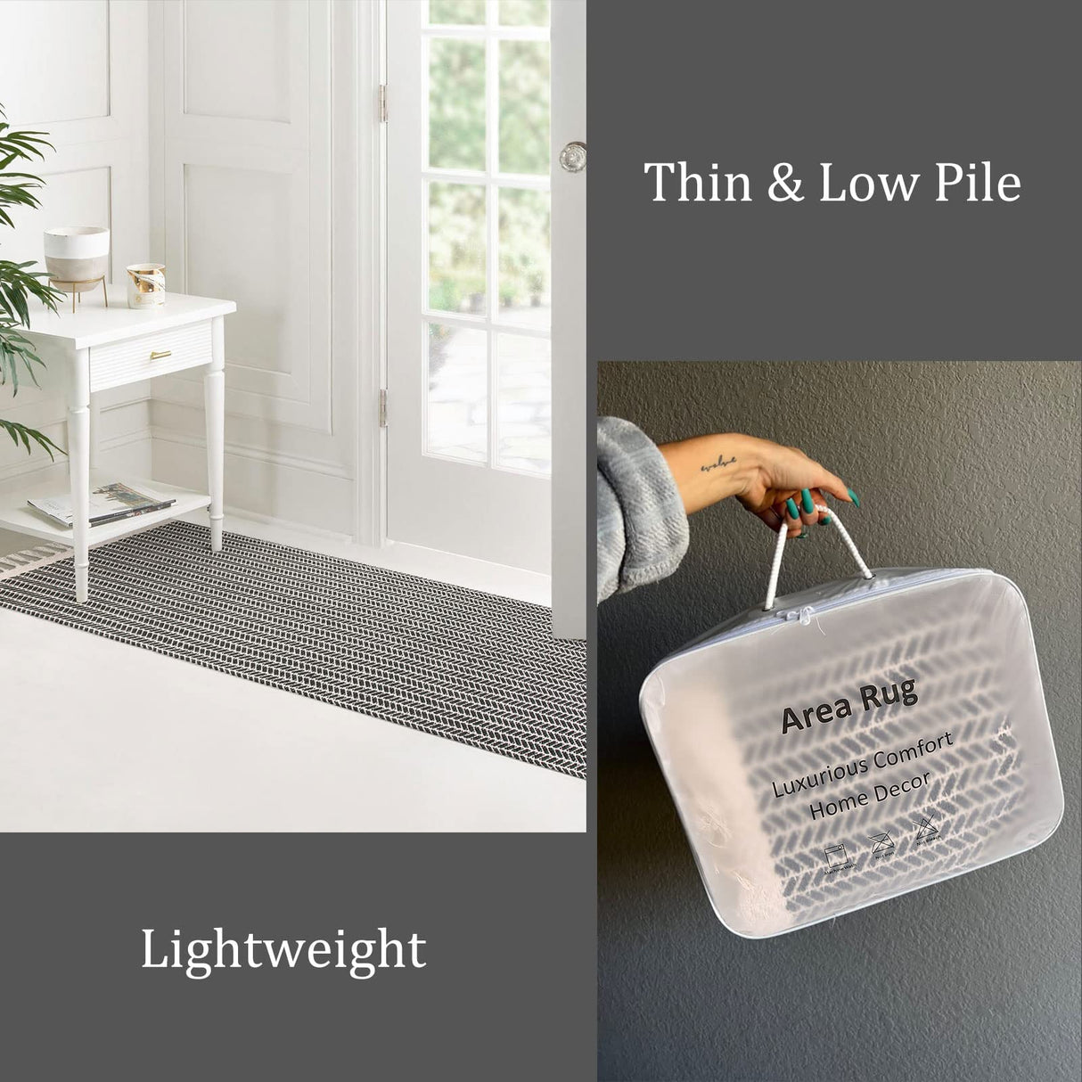 Lahome Boho Kitchen Runner, 2'6''x8 Entryway Rug Lightweight Runners for Hallway Washable Runner Rug with Tassels, Farmhouse Grey Rug Non Shedding Carpet Runner for Bathroom Foyer Lahome