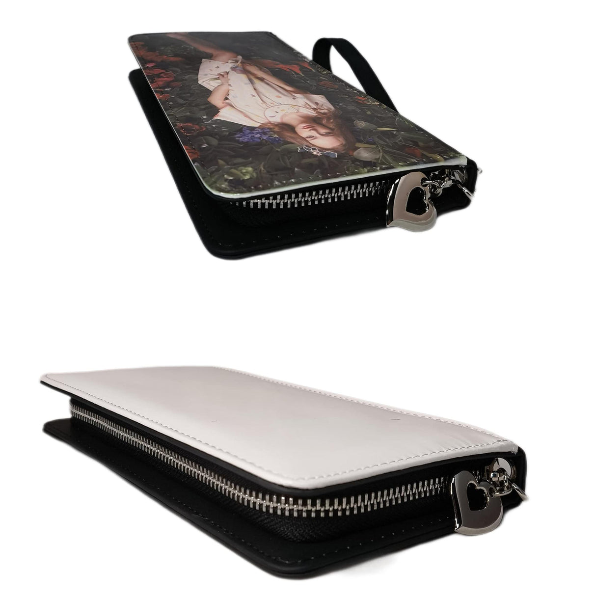 Youkang Sublimation Wallet Women's Zipper Card Holder Storage Bag Women's Travel Clutch Wristband DIY Craft (Black) Youkang