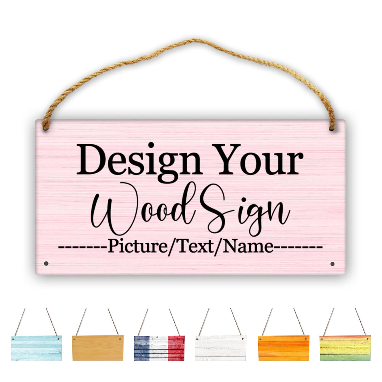 Personalized Rustic Wooden Sign, Custom Plaque Wall Hanging, Art Wood Board Sign for House, Customized Name Sign, Gifts for Family Members Teachers Friends 11.8x5.9 inch sophiehome