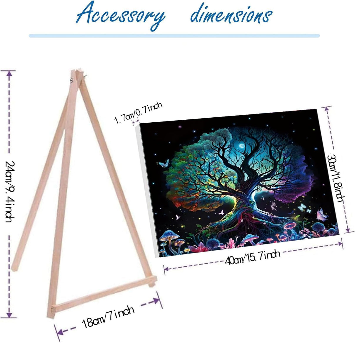 hyzsj Paint by Numbers Kit for Adults with Frame,Tree of Life Paint by Numbers for Adults, Paint by Number with Easel, DIY Paint by Number Kits for Home Wall Decor (11.8x15.7inch) hyzsj